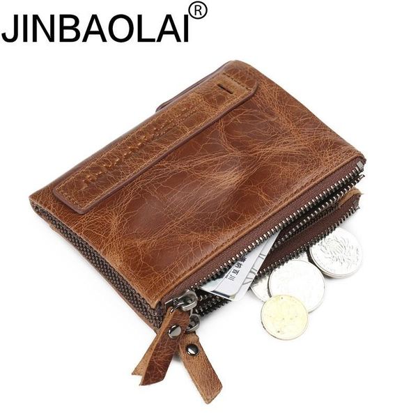 

wallets jinbaolai genuine leather mens wallet short coin purse small vintage brand designer, Red;black
