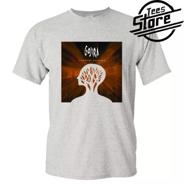 

new gojira band logo men's grey t-shirt size s-3xl, White;black
