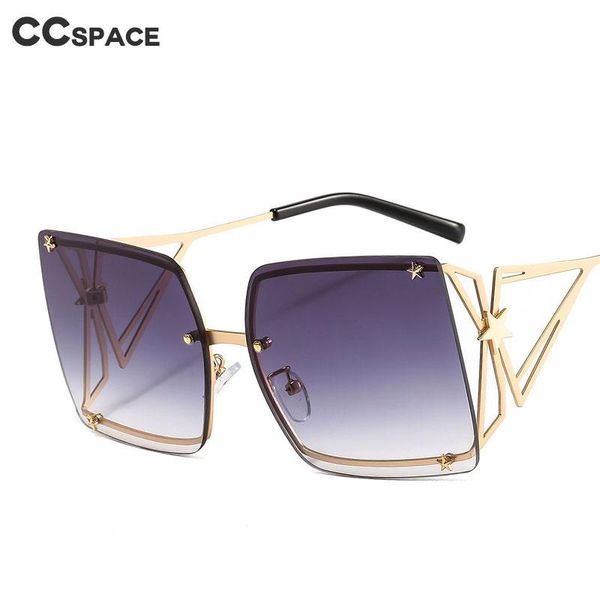

sunglasses 46556 oversized square rimless goggle stars men women fashion shades uv400 vintage glasses, White;black