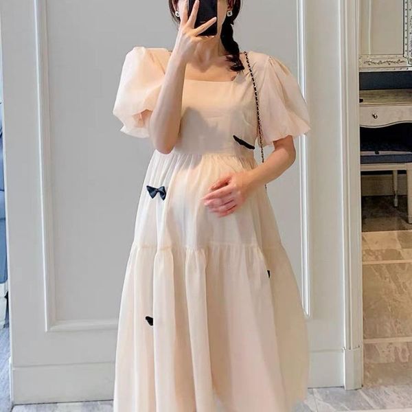 

pregnancy skirt longdress maternity dresses, White