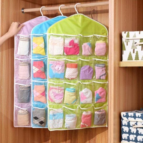 

pockets hanging bag socks bra underwear rack hanger storage wardrobe living room mesh bath organizer container boxes & bins