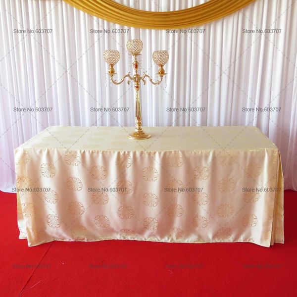 

damask rectangular table cover with rose flowers and 1 side half drop cloth