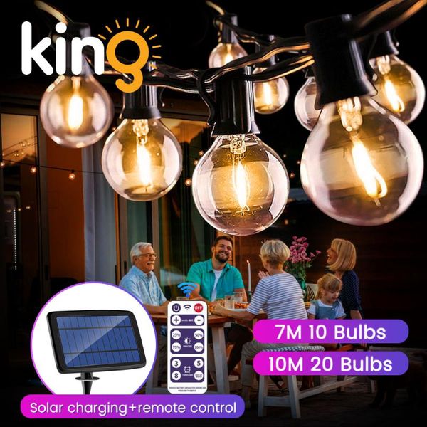 

solar lamps 10m 20 leds g40 string lights outdoor patio powered waterproof globe hanging with shatterproof bul