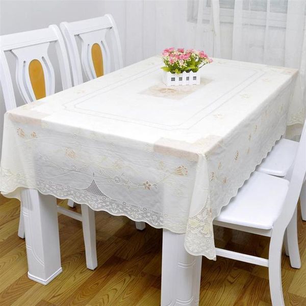 

table cloth 1pc pvc waterproof oilproof tablecloth no-wash thicken protective for home kitchen(white, 140x200cm)