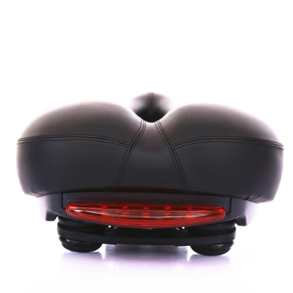 

bike saddles comfortable men seat memory padded leather wide saddle cushion with taillight waterproof dual spring designed so
