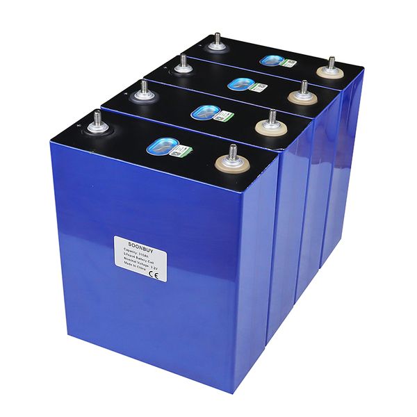 3.2V 310Ah Prismatic LifePo4 Batterie Batterie LifePo4 Batterie Ricaricabile per cellule per 12V 24V 48V 300Ah Sistema di stoccaggio per la casa solare e RV UPS