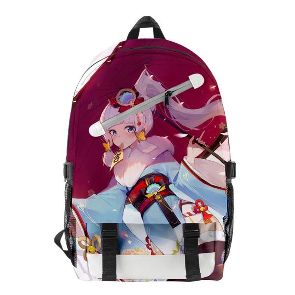

backpack genshin impact kamisato ayaka cosply for girls primary middle school students boys schoolbag women oxford