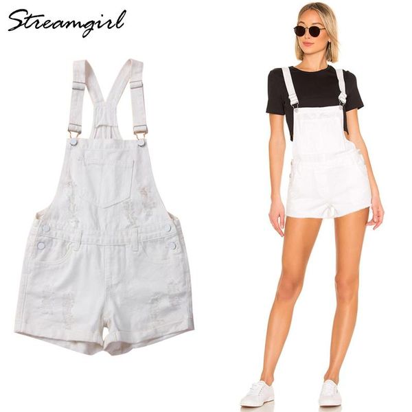 

women's shorts womens overalls denim woman school white ripped jean women high waist pink short jeans summer 2021, White;black