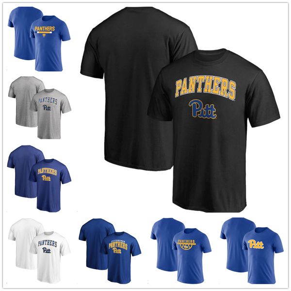

pitt panthers mens t-shirt cotton cloth round collar,loose,breathable printing black, Gray;blue
