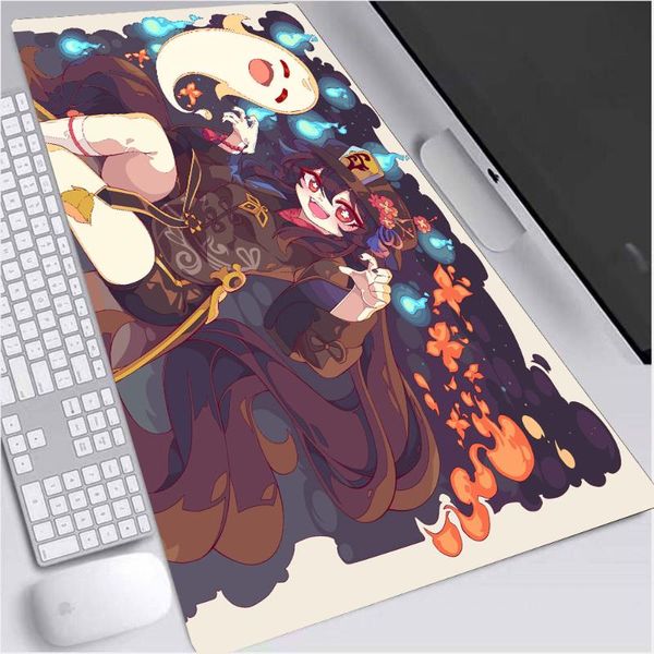 

mouse pads & wrist rests 2021 hu tao genshin impact non-slip anime hutao mousepad gaming accessories xxl pc lapgamers pad keyboard desk