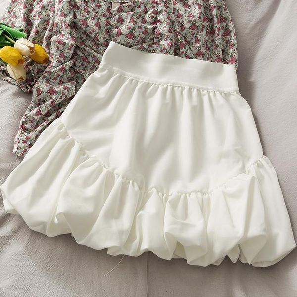 

summer korean version elastic waist women mini skirt bud skirts, Black
