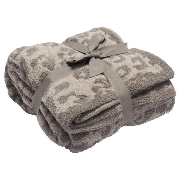 

blankets leopard throw for beds sofa super soft imitation wool knitted thread blanket lightweight bedspread boho home decor