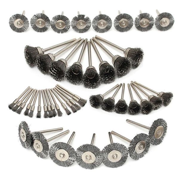 

45pcs brush set steel wire wheel burr abrasive head deburring drill tools dremel for accessories car sponge