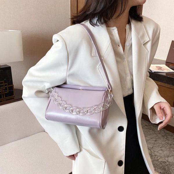 

evening bags fashion pu leather handbag women's 2021 luxury transparent chain woman shoulder bag designer brand casual women messenger