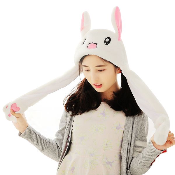 

ear geographical rabbit hat net red with paragraph second yuan cute plush toy hanging hat doll gift, Yellow