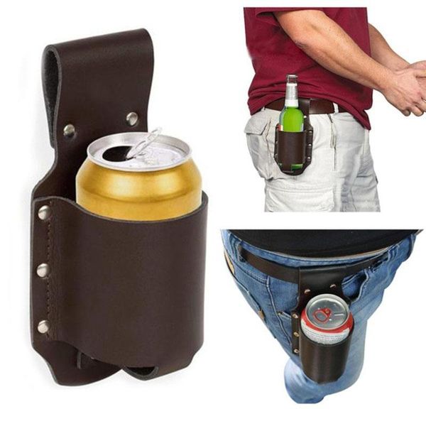 

gift wrap outdoor hiking wine bottles waist beer belt climbing beverage holster holder portable pu leather hanging cover
