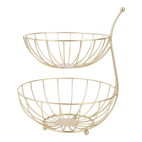 

fruit basket restaurant snacks nordic living room wrought iron double layer
