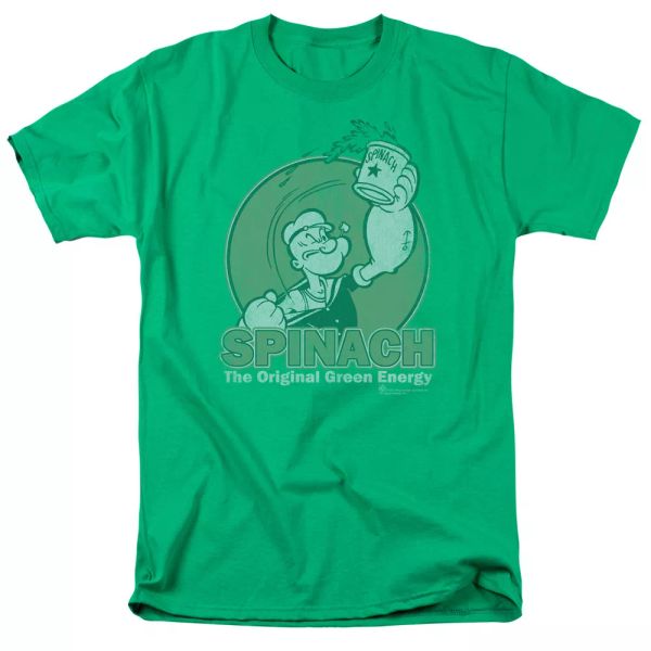 

popeye green energy t-shirt sizes s-3x new, White;black