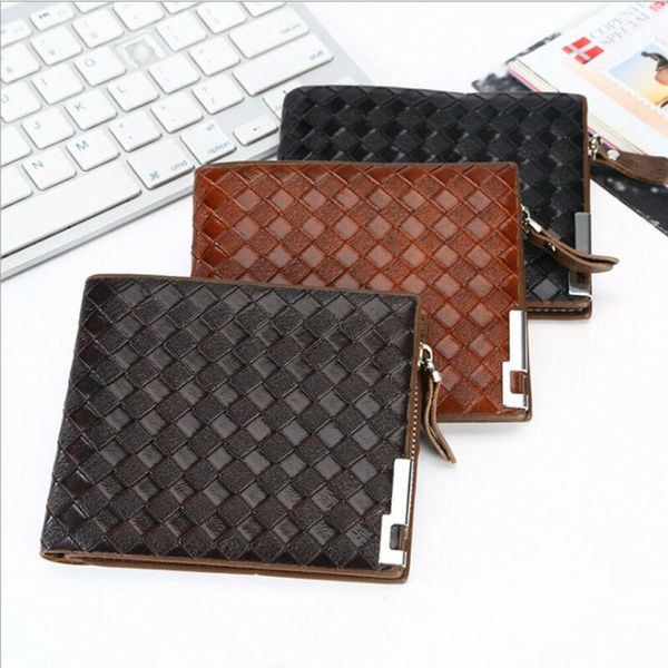 

wallets 2021 men's wallet fashion pu leather clutch bag holder card package business short, Red;black