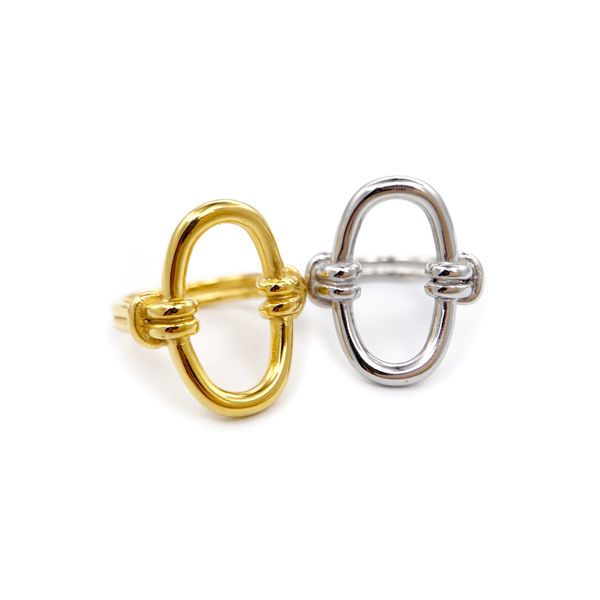 

2021 latest design simple knotted eternal love ring for women stainless steel letter silver gold rings woman marriage engagement friendship