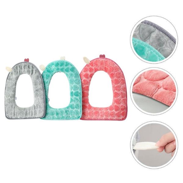 

toilet seat covers 3pcs plush ring cushion with handle universal