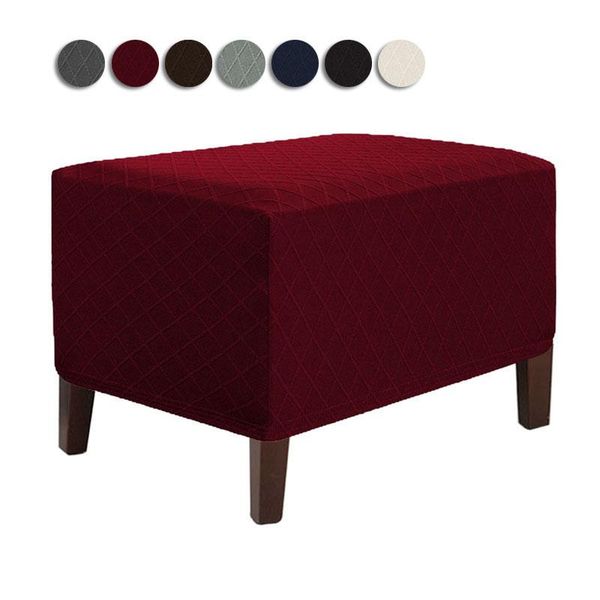 

elastic footstool cover removable footrest slipcover rectangle stool larger size solid ottoman protect case for bedroom chair covers