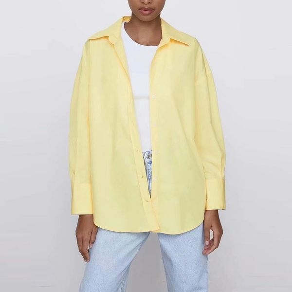 

casual street style blouse loose plus size turn down collar solid color shirts ladies spring office 210525, White