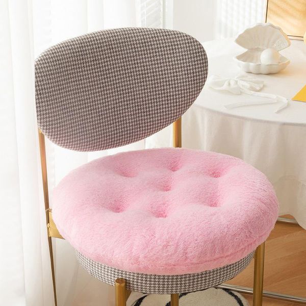 

cushion/decorative pillow plush chair cushion solid color soft skin-friendly lamb hair office sedentary floor seat bupadded