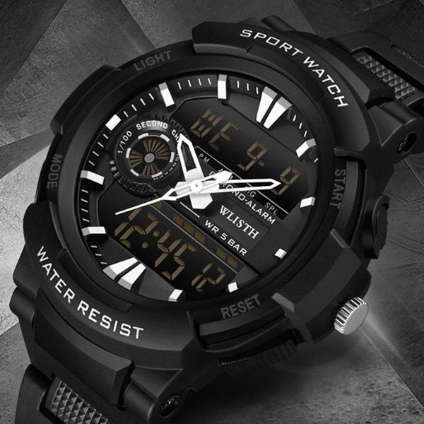 

wristwatches wlisth men watches black sport watch led digital 30m waterproof casual s male clock relogios masculino, Slivery;brown