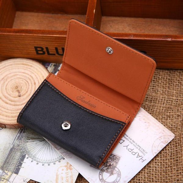 

wallets men leather coin purse card cash change receipt holder organizer mini zipper money bags bifold wallet, Red;black