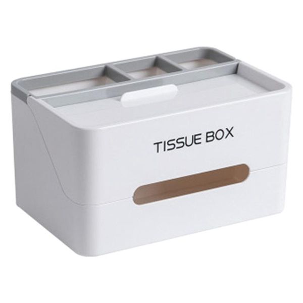 

tissue boxes & napkins multifunctional deskdrop-resistant box paper towel storage for bathroom bedroom office-white