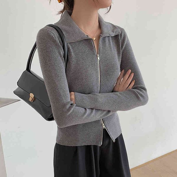 

women's cape autumn winter zipper up for white black gray yellow color ribbed cardigan sweater long sleeve sweaters rwfx