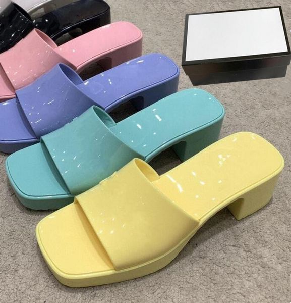 

hfl27 hi-women paris design summer heel sandals beach slide slippers lady print leather solid color, Black