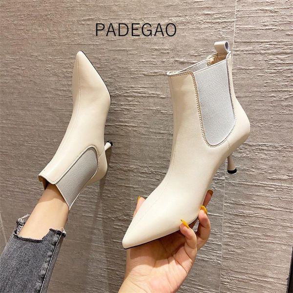 

boots women's 2021 beige riding fashion high heels concise elegant women, Black