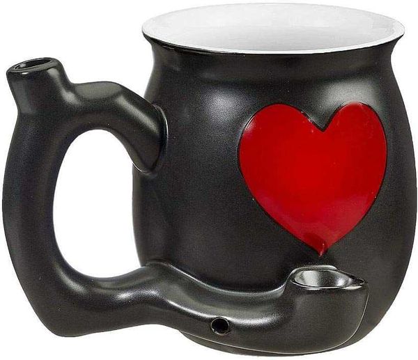 

fashion craft embossed red heart ceramic coffee mug - white inside