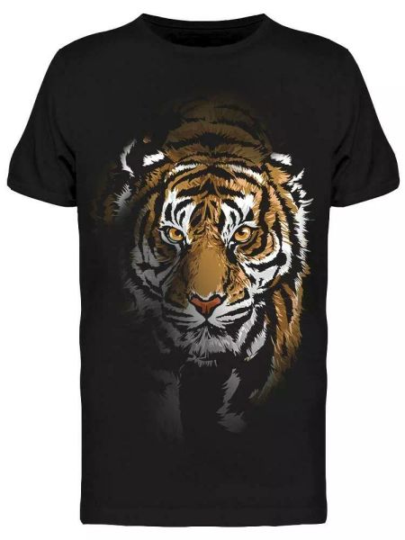 

tiger walking shadow men's tee -image by shutterstock, White;black