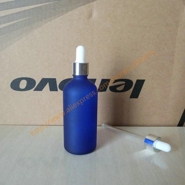 

storage bottles & jars 100ml blue/green/clear/brown frosted glass essential oil bottle with shiny silver aluminum ring(smooth)+white/black d