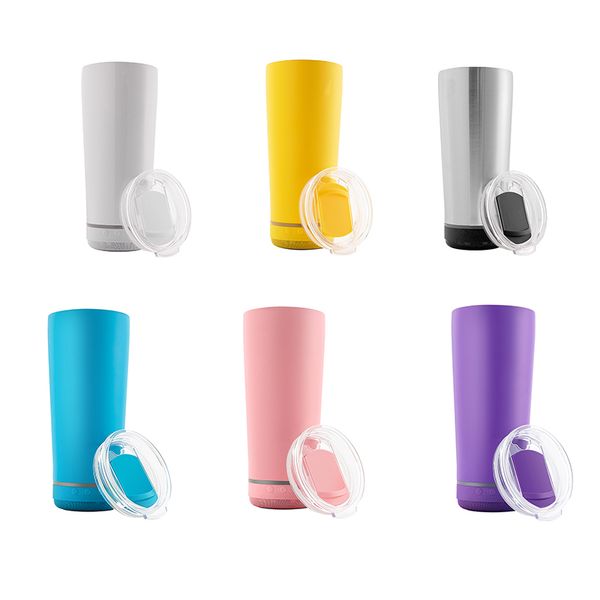 

18oz taza de musica wireless tumbler sublimation white blank music cup with usb charging stainless steel water bottle