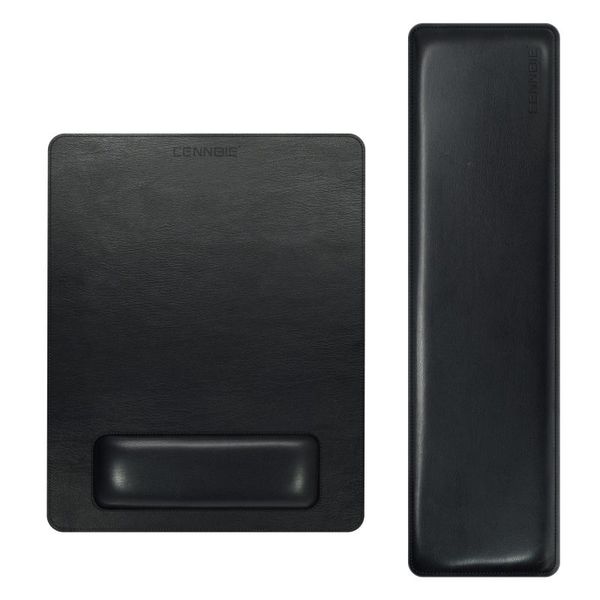 

mouse pads & wrist rests oversize leather keyboard rest pad and support set, ergonomic for easy typing