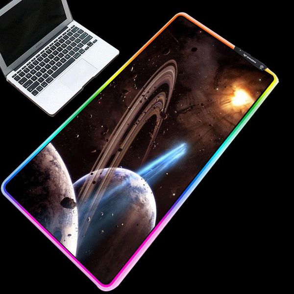 

mouse pads & wrist rests xgz exquisite rgb pad beautiful universe starry sky series pattern table led lighting keyboard