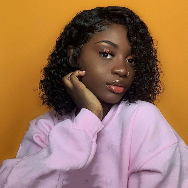 

little curly wig, short curly bob, Black