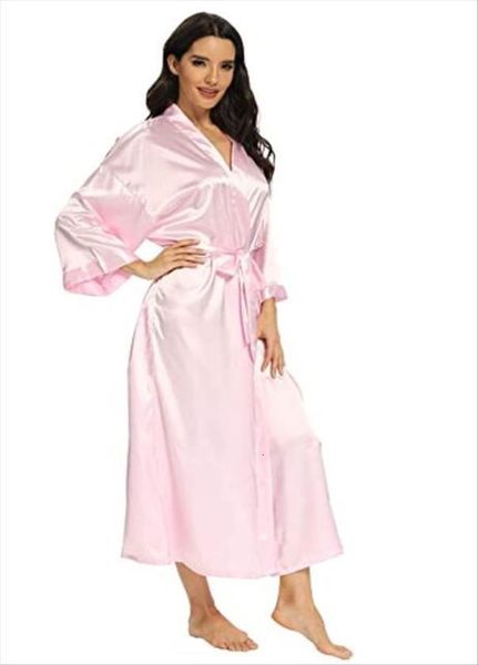 

silk satin long wedding womens sleepwears bride bridesmaid robe kimono feminino bath large xxxl peignoir femme bathrobe, Black;red