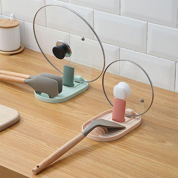 

spatula ladle shelf spoon rest pot lid holder rack cover strainer pad kitchen 11ua storage & organization
