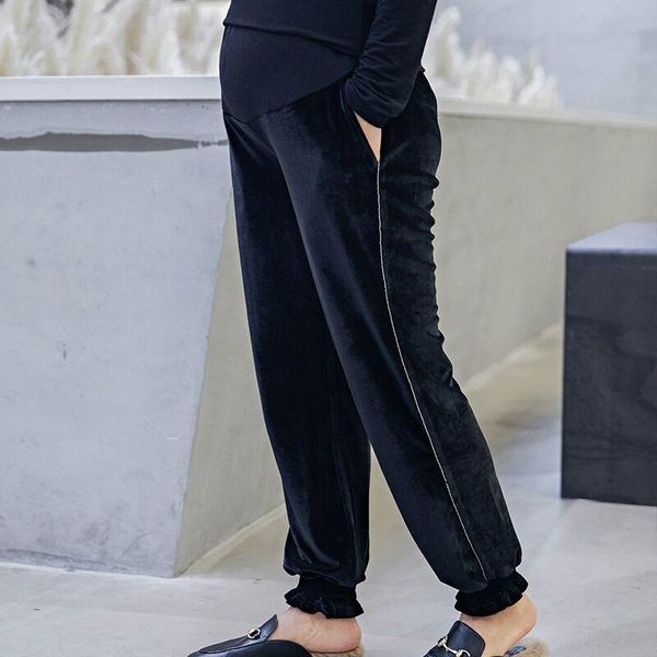 

maternity bottoms fashion autumn loose pants adjustable waist pregnacy clothes legging, White