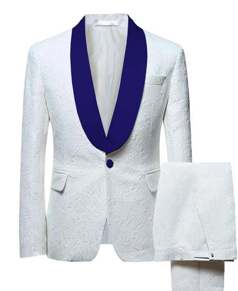 

men's suits & blazers 2021 fashion suit 2 pieces shawl lapel printed/patterned tuxedos groomsmen for wedding(blazer+pants), White;black
