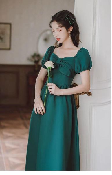 

women's swimwear 2021 hepburn wind red short sleeve vintage thin dress toship summer, White;black