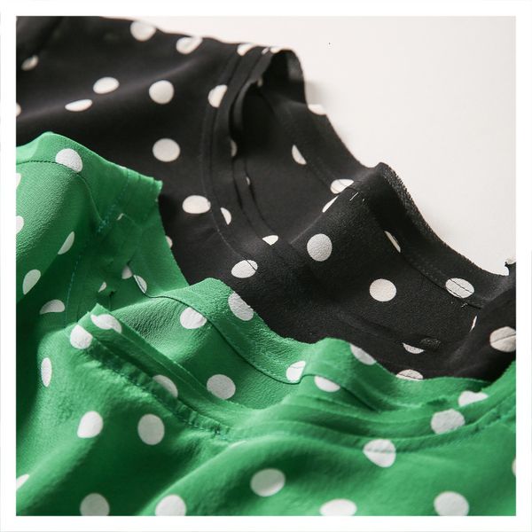 

t shirts wave dot print round-neck t-shirt women 2021 short-sleeved silk air small shirt spring, White