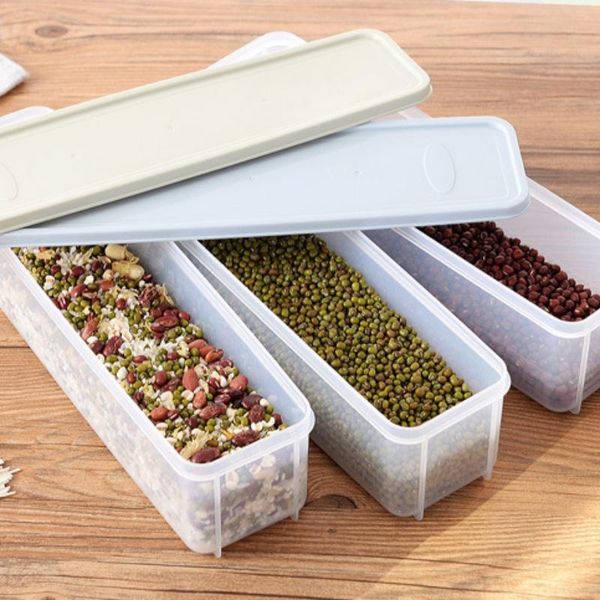 

storage bottles & jars large capacity airtight rectangular pasta box noodles container kitchen food clear seal jar fresh-keeping case