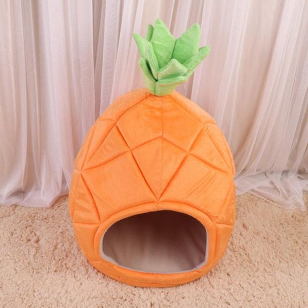 

kennels & pens pet nest kennel cat litter teddy dog pineapple cotton bed warm supplies foldable house