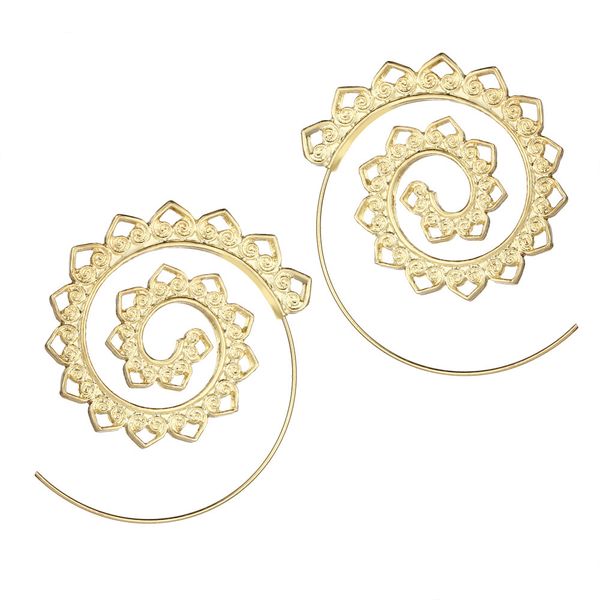 

exaggerated gear personalized circle spiral earrings 2t9v, Golden